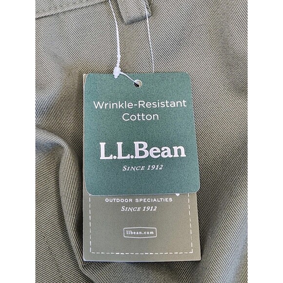 NWT L.L. Bean Pants Men's 38x29 Green Comfort Waist Wrinkle Free Chinos Khakis - Picture 5 of 8